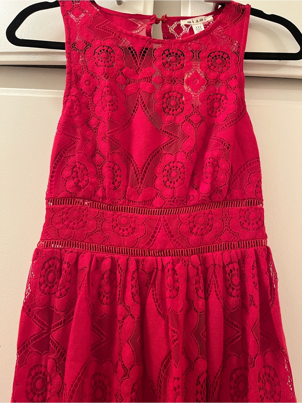 NWT Mi Ami Red Lace Overlay Maxi Dress - Size XXS